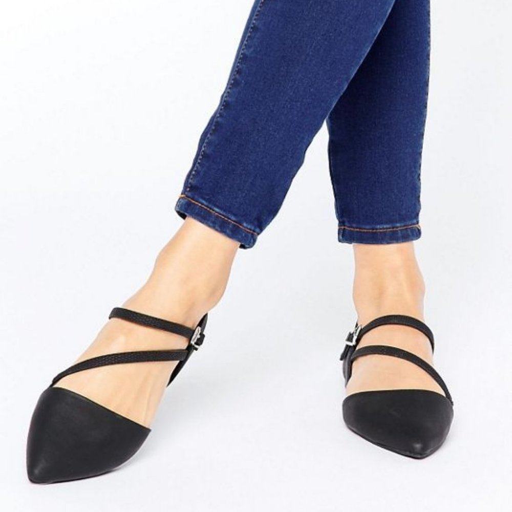 Call It Spring Nespolo Strap Detail Point Flat Shoes